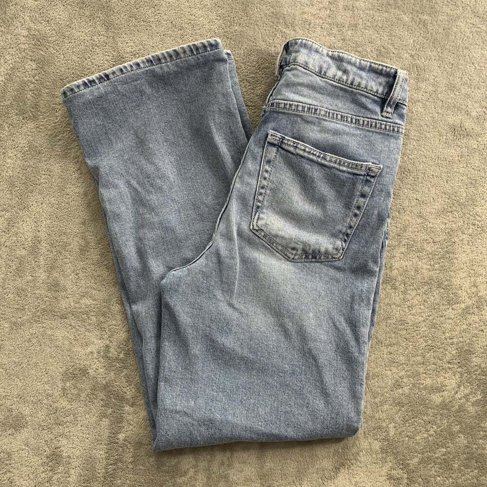 OAT New York Jeans Women 6/28 Blue High-Rise Straight Leg Stretch Denim P0166